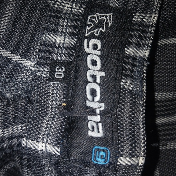 Gotcha Mens 30 Dark Gray Plaid Skater Shorts 30 - Picture 6 of 7